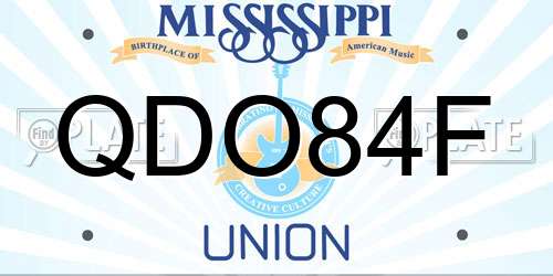 QDO84F Mississippi License Plate