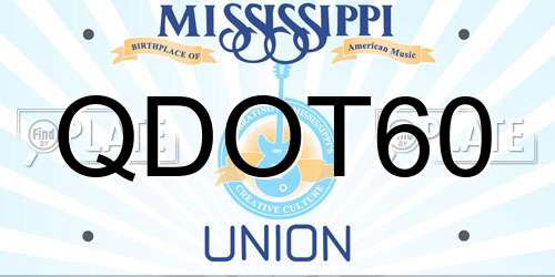 QDOT60 Mississippi License Plate