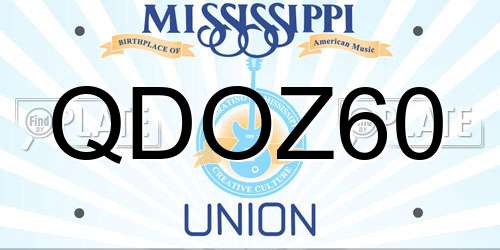 QDOZ60 Mississippi License Plate