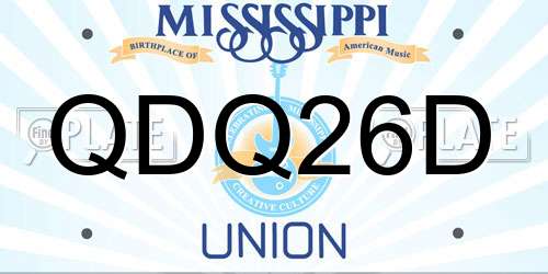 QDQ26D Mississippi License Plate