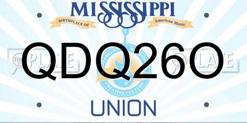 QDQ26O Mississippi License Plate