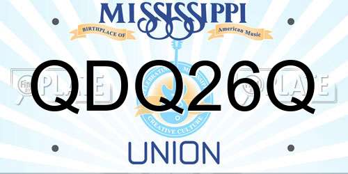QDQ26Q Mississippi License Plate