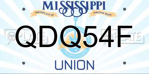 QDQ54F Mississippi License Plate