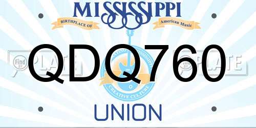 QDQ760 Mississippi License Plate
