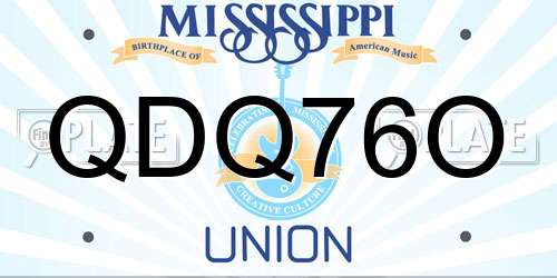 QDQ76O Mississippi License Plate