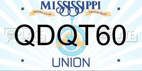 QDQT60 Mississippi License Plate