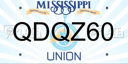 QDQZ60 Mississippi License Plate