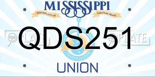 QDS251 Mississippi License Plate