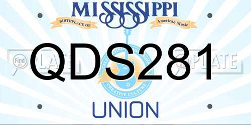 QDS281 Mississippi License Plate