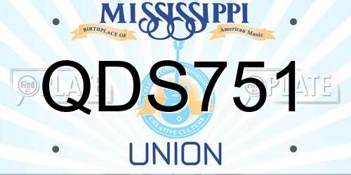 QDS751 Mississippi License Plate