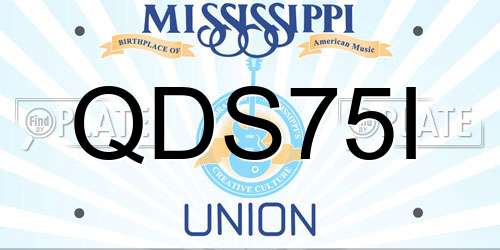 QDS75I Mississippi License Plate