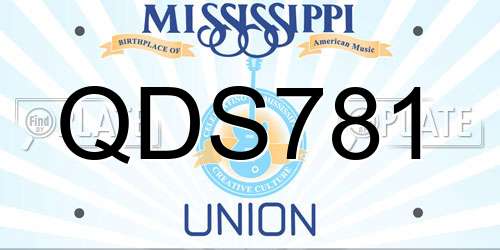 QDS781 Mississippi License Plate