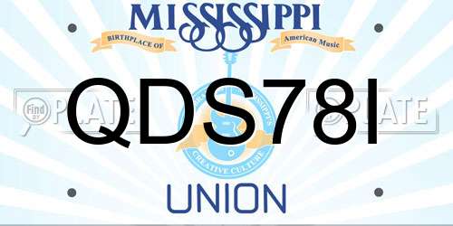 QDS78I Mississippi License Plate