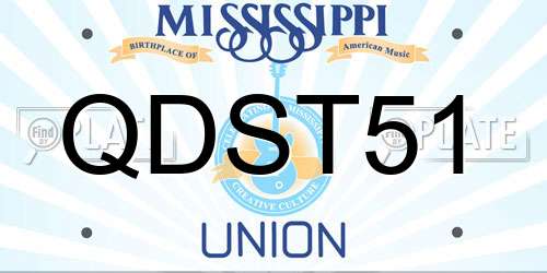 QDST51 Mississippi License Plate