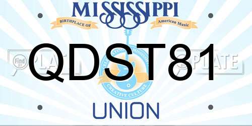 QDST81 Mississippi License Plate
