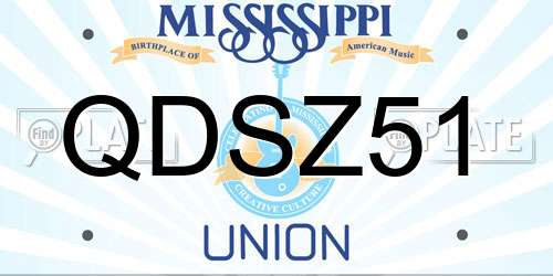 QDSZ51 Mississippi License Plate