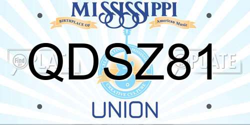 QDSZ81 Mississippi License Plate