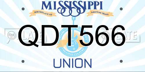 QDT566 Mississippi License Plate