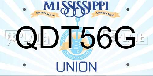 QDT56G Mississippi License Plate
