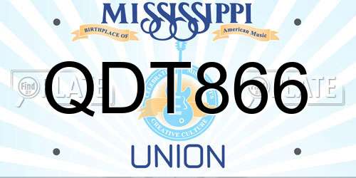 QDT866 Mississippi License Plate