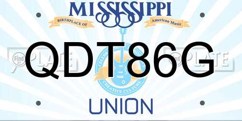 QDT86G Mississippi License Plate