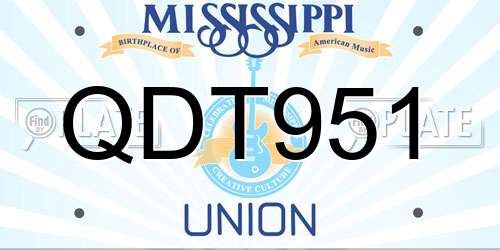 QDT951 Mississippi License Plate