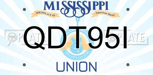 QDT95I Mississippi License Plate