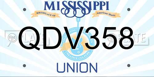 QDV358 Mississippi License Plate