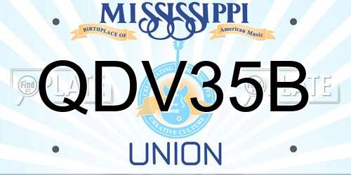 QDV35B Mississippi License Plate