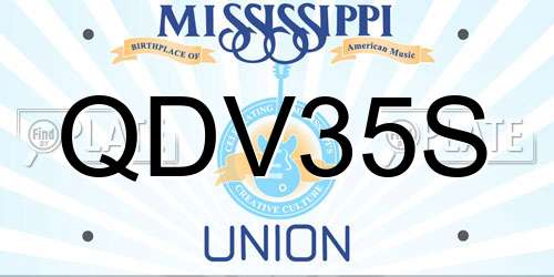 QDV35S Mississippi License Plate