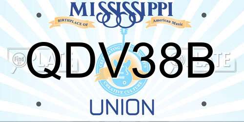 QDV38B Mississippi License Plate