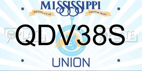 QDV38S Mississippi License Plate