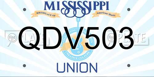 QDV503 Mississippi License Plate