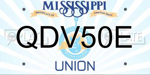 QDV50E Mississippi License Plate