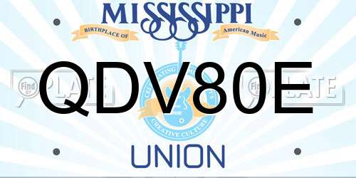 QDV80E Mississippi License Plate