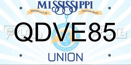 QDVE85 Mississippi License Plate