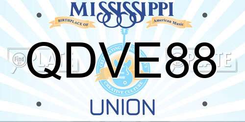 QDVE88 Mississippi License Plate