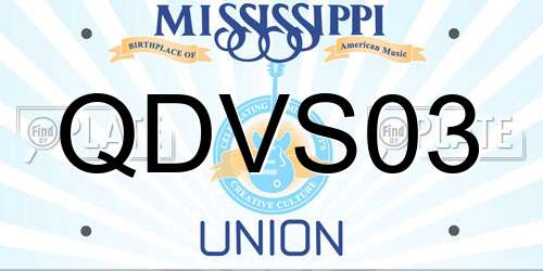 QDVS03 Mississippi License Plate
