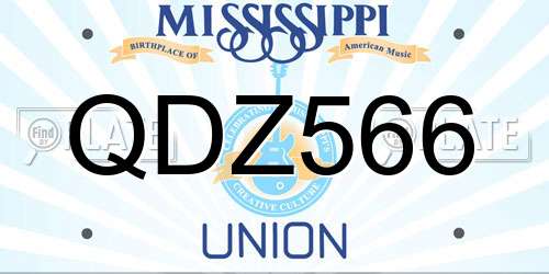 QDZ566 Mississippi License Plate
