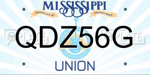 QDZ56G Mississippi License Plate