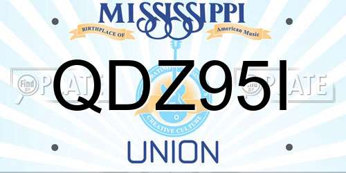 QDZ95I Mississippi License Plate