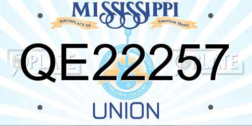 QE22257 Mississippi License Plate