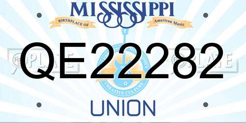 QE22282 Mississippi License Plate