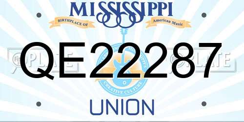 QE22287 Mississippi License Plate