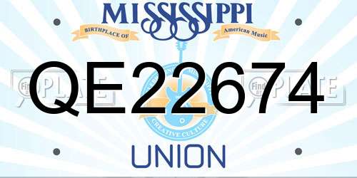 QE22674 Mississippi License Plate