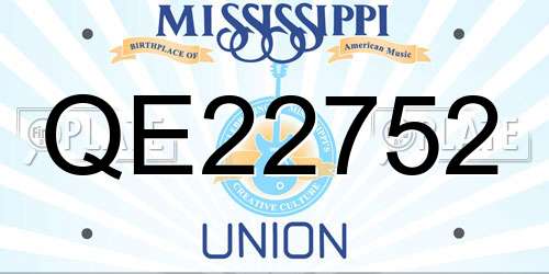 QE22752 Mississippi License Plate