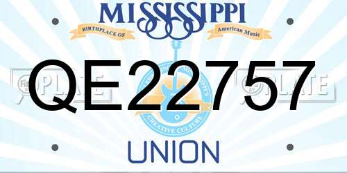 QE22757 Mississippi License Plate