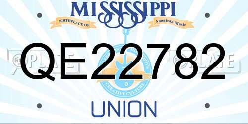QE22782 Mississippi License Plate