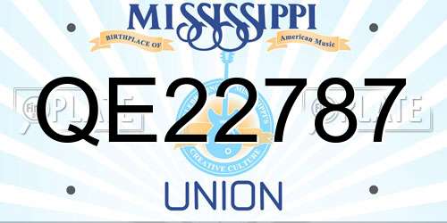 QE22787 Mississippi License Plate