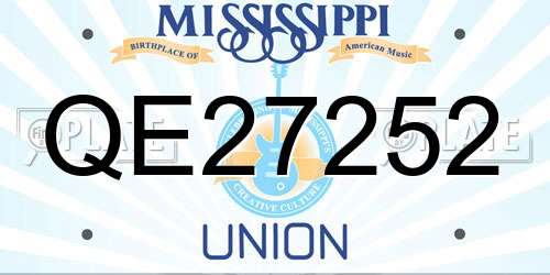 QE27252 Mississippi License Plate